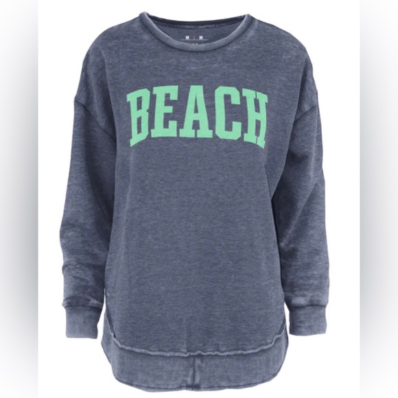 Royce Tops - Royce Beach Beach Vintage Washed Poncho Fleece sweatshirt